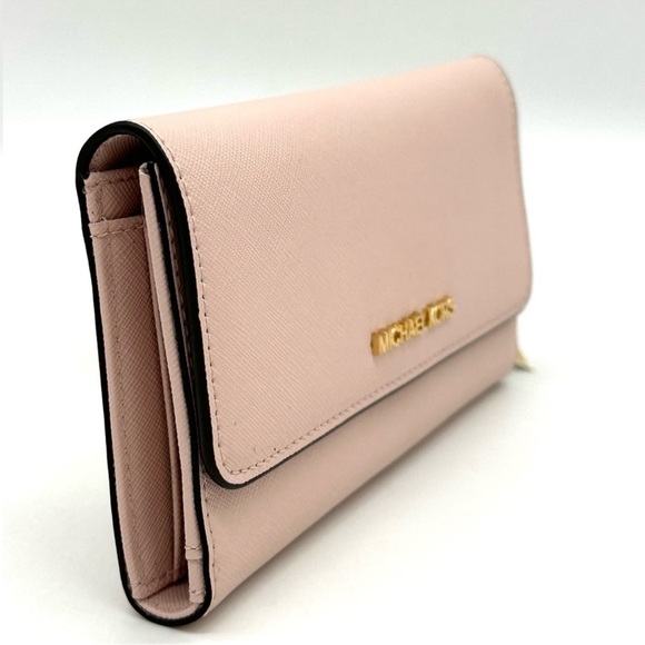 Michael Kors Large Trifold Wallet Vanilla/Brown (NWT) - Picture 5 of 10